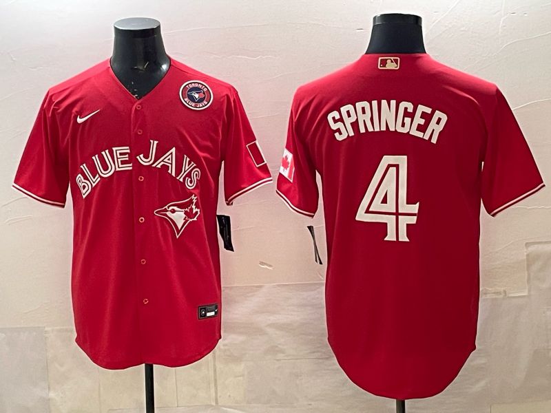 Men 2025 Toronto Blue Jays #4 Springer red Game Nike MLB Jersey 005->toronto blue jays->MLB Jersey